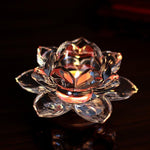 Load image into Gallery viewer, Glass Lotus Flower Tea Light Candle Holder Set